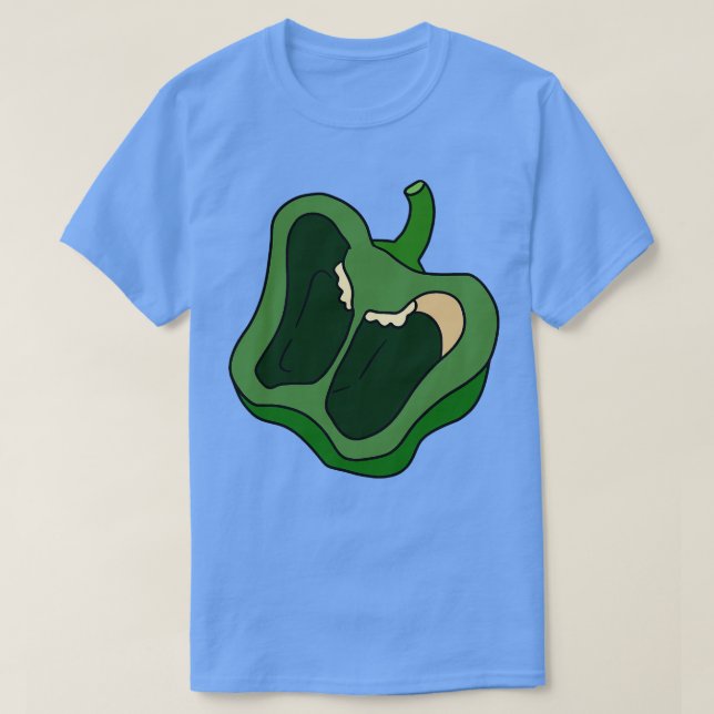 T-shirt Moitié poivron vert (Design devant)