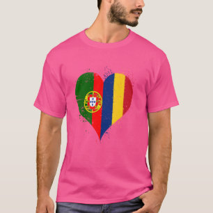 T-shirt Moitié roumain moitié portugais A Roumanie Portuga