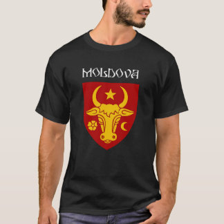 T-shirt Moldavian coat of arms - white text