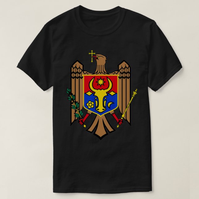 T-shirt Moldavie Armoiries Drapeau Moldaves  (Design devant)