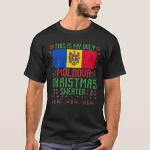 T-shirt Moldavie Douleur de Noël moche Moldavie Drapeau po