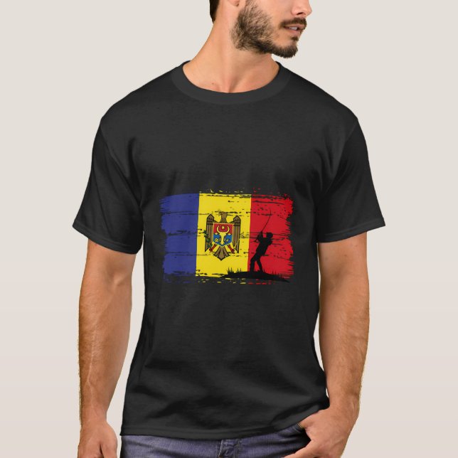 T-shirt Moldavie Drapeau Pêche Moldavie (Devant)