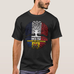T-shirt Moldavie France Arbre Drapeau des racines