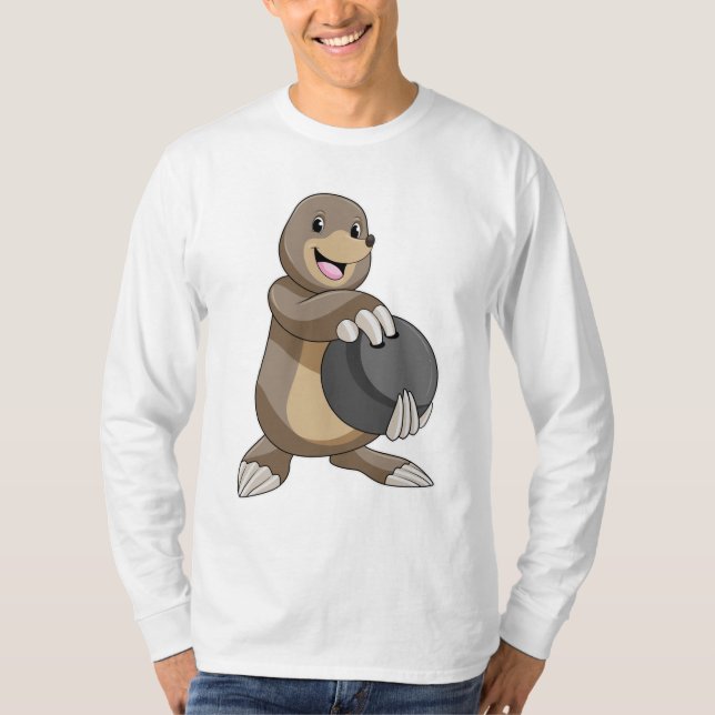 T-shirt Mole à Bowling avec Bowling balle (Devant)