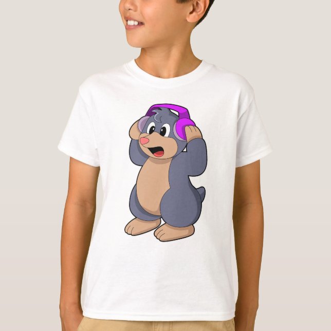 T-shirt Mole à la musique avec casque (Devant)