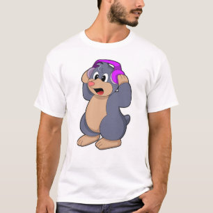 T-shirt Mole à la musique avec casque