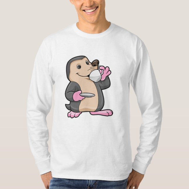 T-shirt Mole avec coupe de café et soucoupe (Devant)