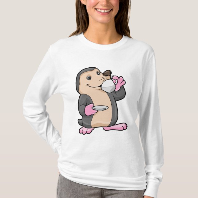T-shirt Mole avec coupe de café et soucoupe (Devant)