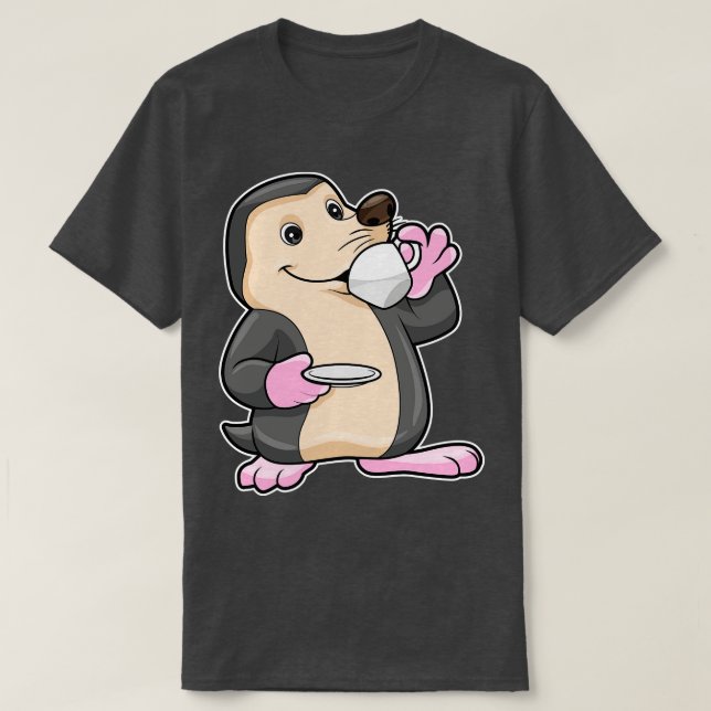 T-shirt Mole avec coupe de soucoupe de café (Design devant)