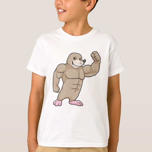 T-shirt Mole comme Bodybuilder avec de grands Muscles (Devant)