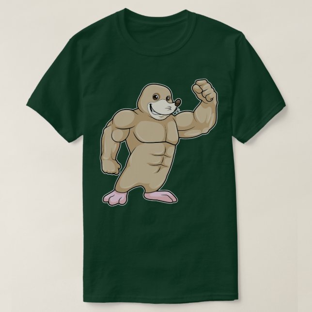 T-shirt Mole comme Bodybuilder avec de grands Muscles (Design devant)