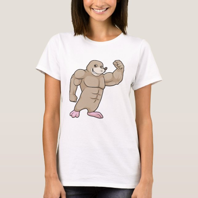 T-shirt Mole comme Bodybuilder avec de grands Muscles (Devant)