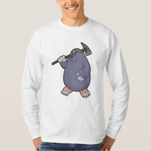 T-shirt Mole comme fermier avec Pickaxe & Spotlight
