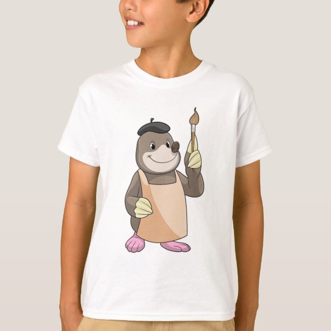 T-shirt Mole comme Peintre avec pinceau (Devant)