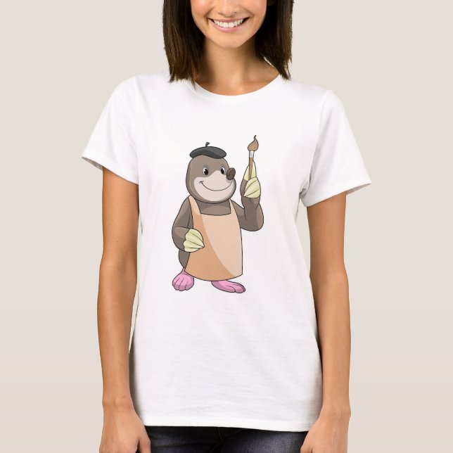 T-shirt Mole comme Peintre avec pinceau (Devant)