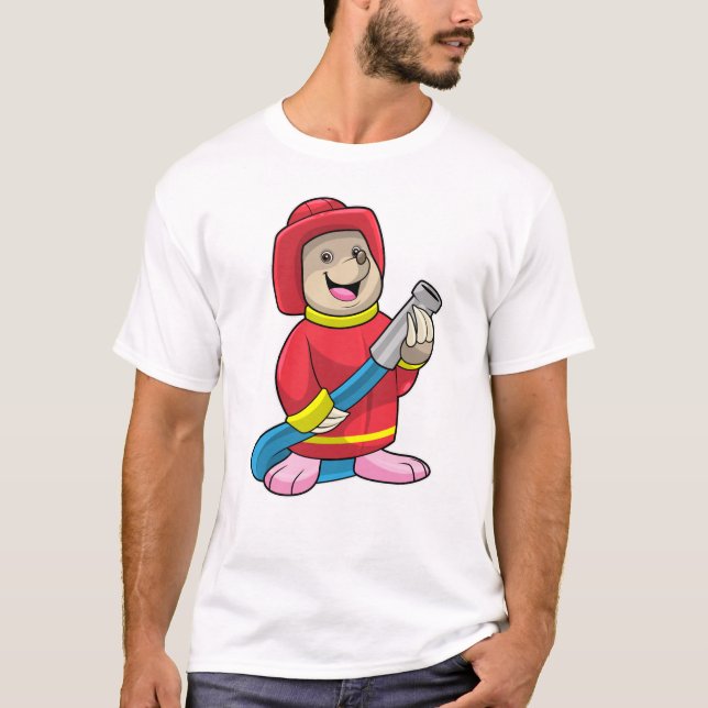 T-shirt Mole comme pompier avec tuyau (Devant)