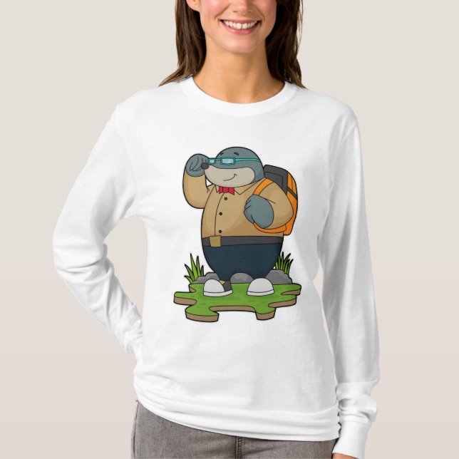 T-shirt Mole comme randonneur avec sac à dos (Devant)