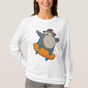 T-shirt Mole en skate avec skateboard