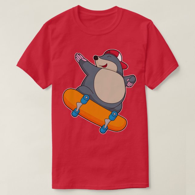 T-shirt Mole en skate avec skateboard (Design devant)