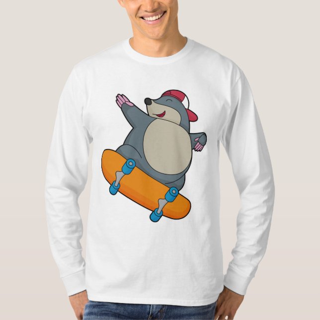 T-shirt Mole en skate avec skateboard (Devant)