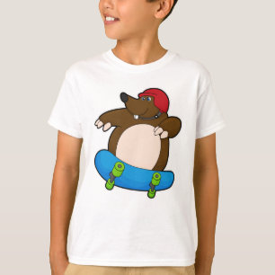 T-shirt Mole en Skate avec Skateboard & Casque