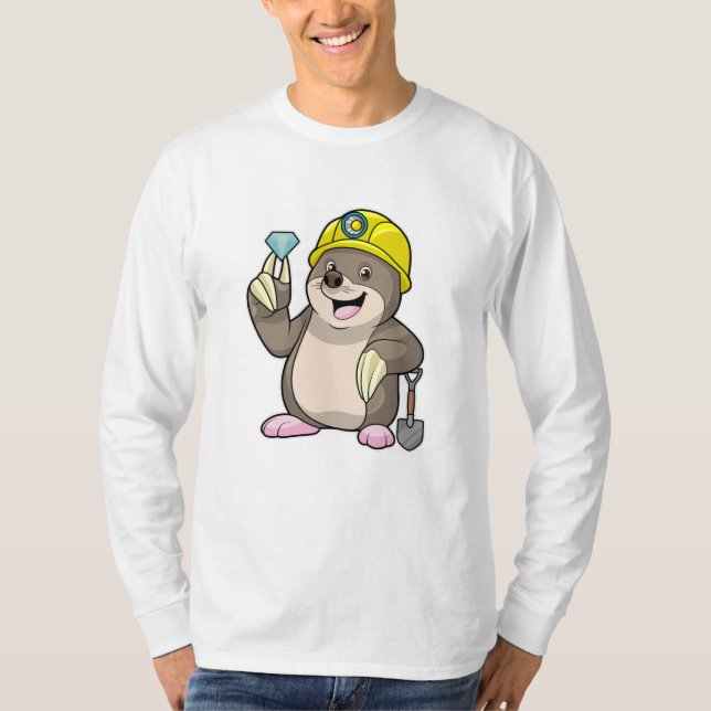 T-shirt Mole en tant que mineur avec lunette et diamant (Devant)