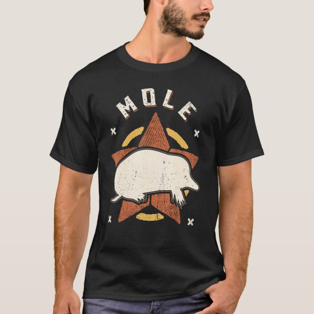 T-shirt Mole Vintage Retro Classic Animal (Devant)