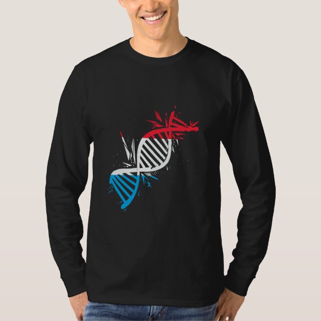 T-shirt Molécule d'ADN du Luxembourg Drapeau luxembourgeoi (Devant)