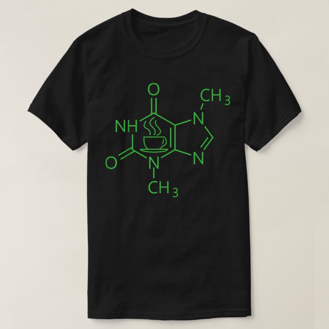 T-shirt Molécule de caféine Chimie amateur de café  (Design devant)