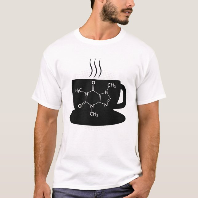 T-shirt Molécule de caféine chimique (Devant)