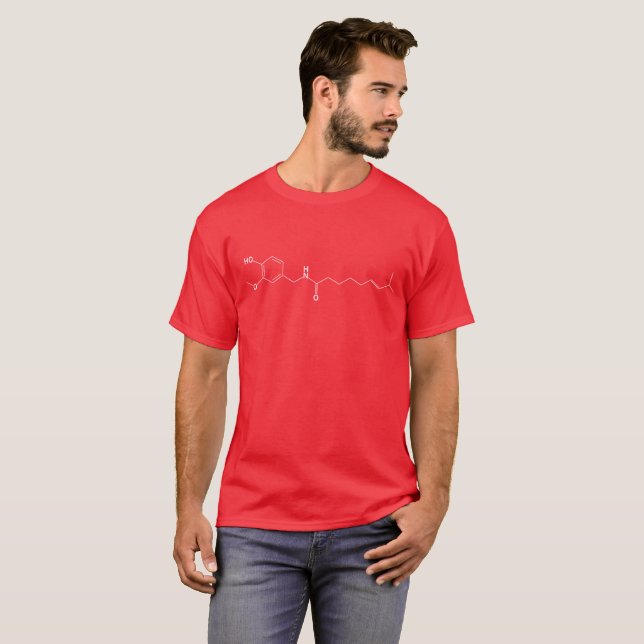 T-shirt Molécule de Capsaïcine Chimie Amateurs de Piments  (Devant entier)