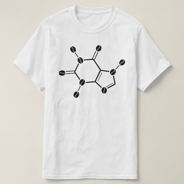T-shirt molécule de fèves de caféine (Design devant)