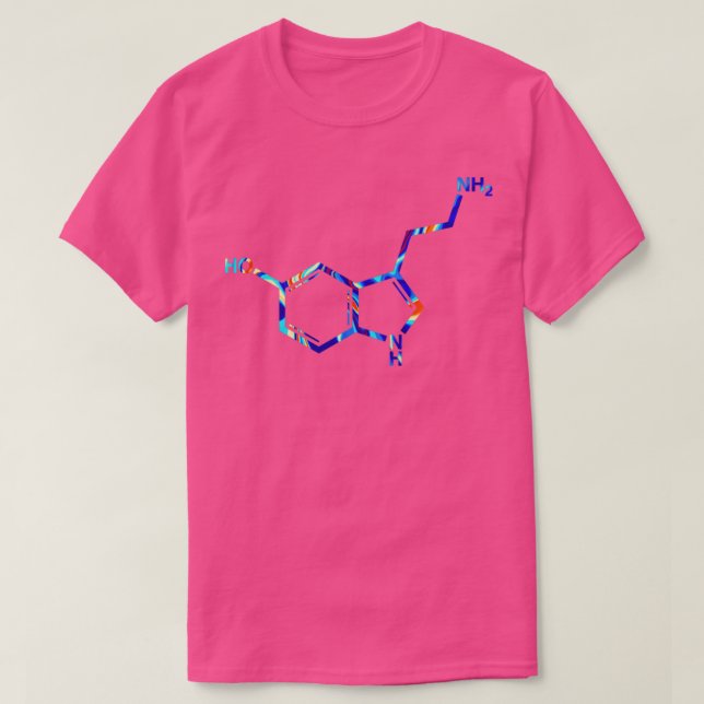 T-shirt Molécule de sérotonine psychédélique (Design devant)
