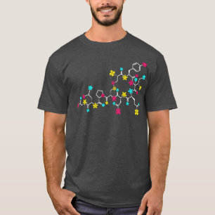 T-shirt Molécule d'oxytocine et fleurs Love Hormone Chemis