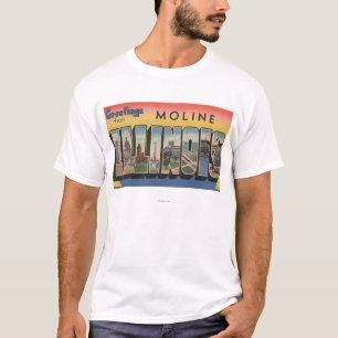 T-shirt Moline, l'Illinois - grandes scènes de lettre