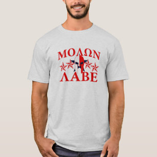 T-shirt Molon Labe Casque guerrier spartiate 5 étoiles Pat