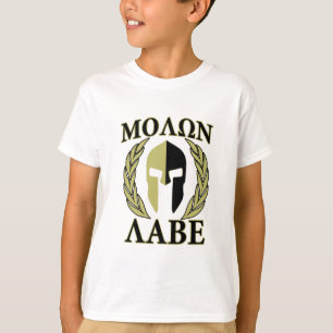 T-shirt Molon Labe Laurels en Masque Spartiate Vert olive
