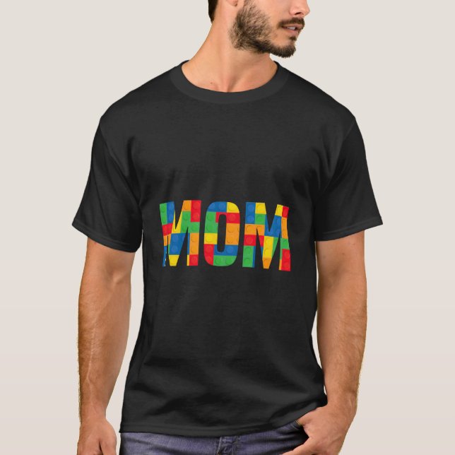 T-shirt Mom Brick Master Builder Building Blocks Mom (Devant)