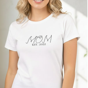 T-shirt MOM écriture noire  Fondé en 20XX 