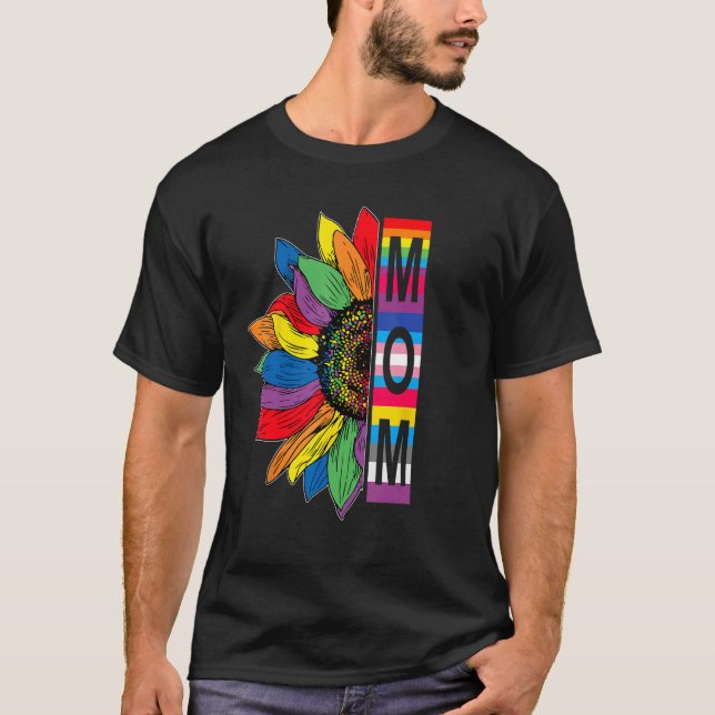 T-shirt Mom LGBTQ Gay Pride Sunflower (Devant)