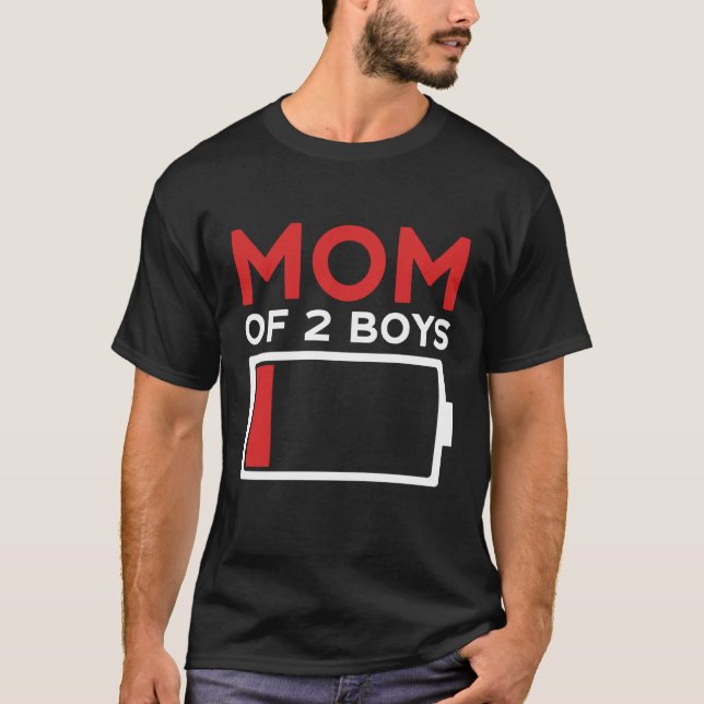 T-shirt Mom of 2 Boys Mother's Day (Devant)