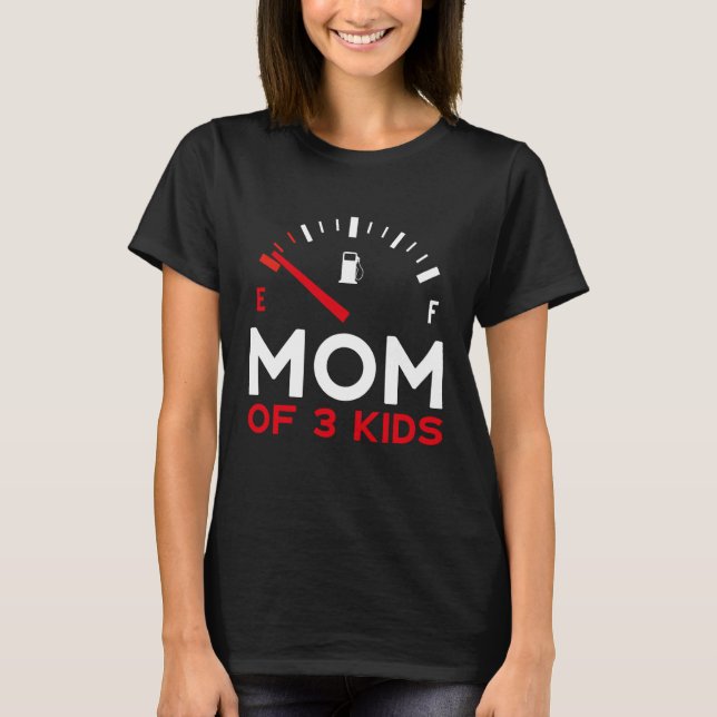 T-shirt Mom of 3 Children Mother's Day (Devant)