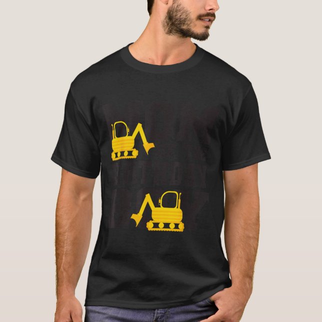 T-shirt Mom Of The Birthday Boy Funny Excavator Truck B-da (Devant)
