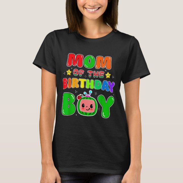 T-shirt Mom Of The Birthday Boy Funny Melon Family Party M (Devant)