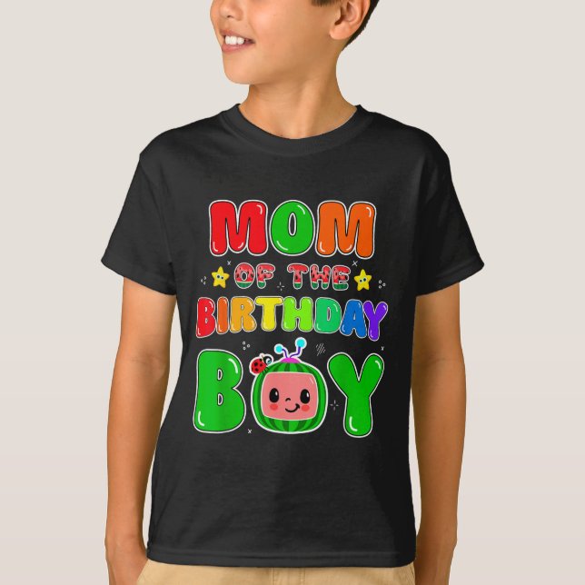 T-shirt Mom Of The Birthday Boy Funny Melon Family Party M (Devant)