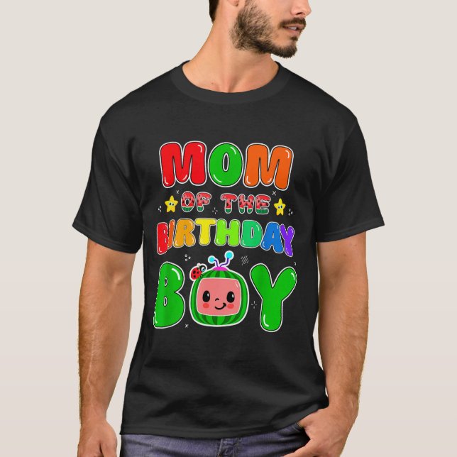 T-shirt Mom Of The Birthday Boy Funny Melon Family Party M (Devant)