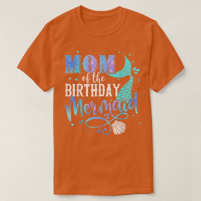T-shirt Mom Of The Birthday Mermaid Family Matching Party  (Design devant)