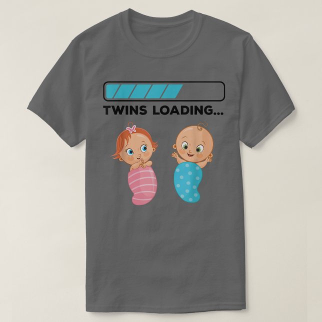 T-shirt Mom Of Twin Pregnancy Twins Loading  (Design devant)