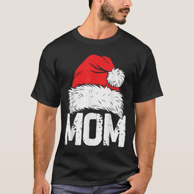 T-shirt Mom Santa Christmas Family Matching Pajamas Mama X (Devant)