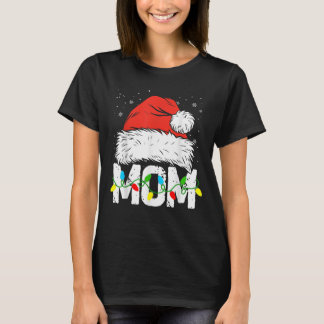 T-shirt Mom Santa Red Plaid Christmas Family Matching